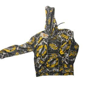 OH SNAP! Pop Art Hoodie Comic Print Yellow Black Graphic Pullover